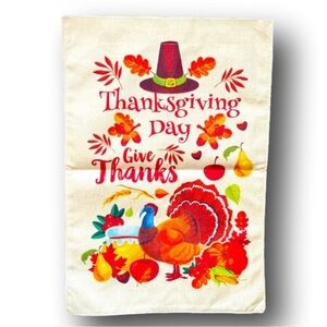 🎁3/$15 Thanksgiving Day, Give Thanks Garden Flag - Brand New